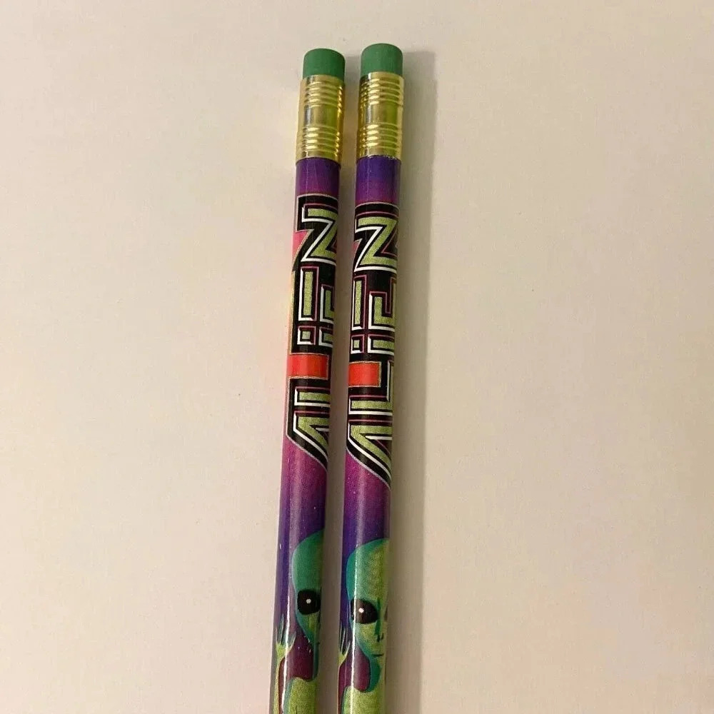 Lot of 2 Dixon NO  2 Alien Extraterrestrial UFO Pencil Unsharpened